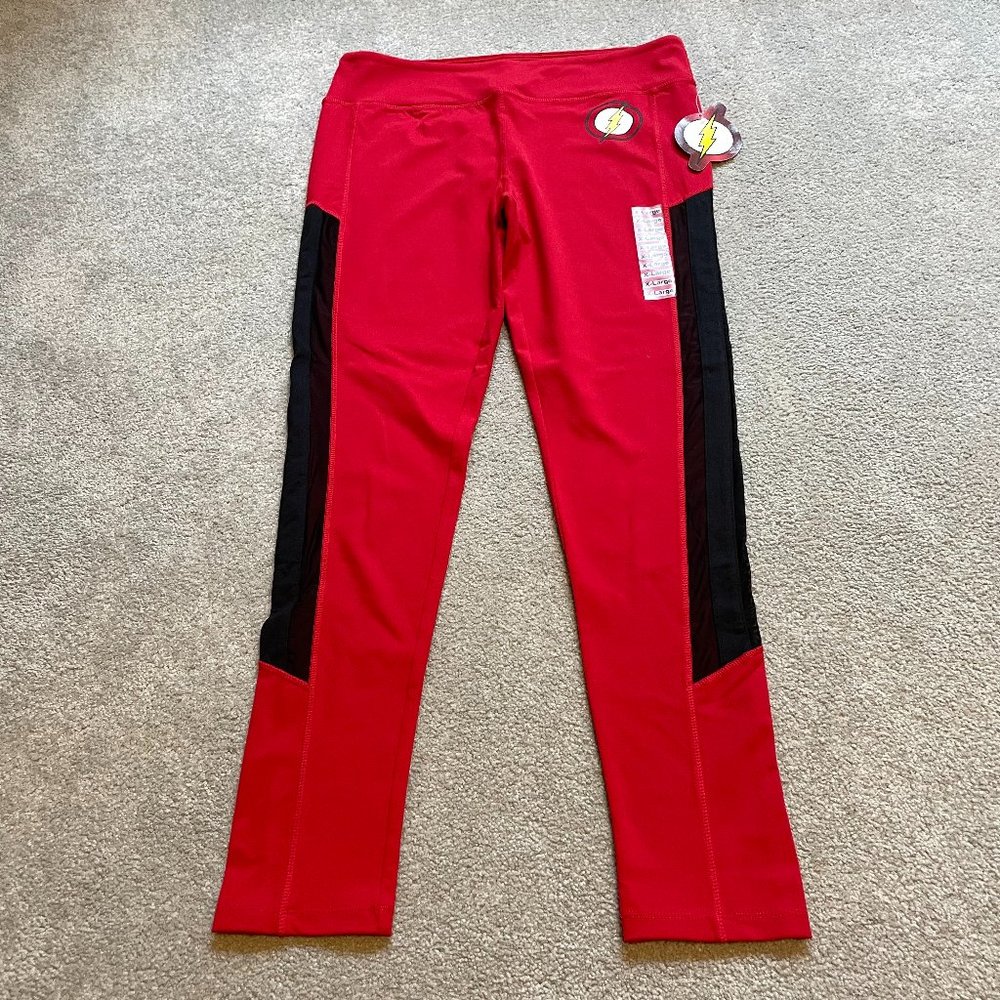 Bioworld The Flash Leggings Womens XL Red Stretch Athletic Gym Workout DC Comics